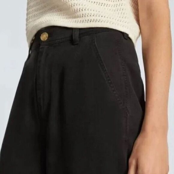 NWT Everlane The TENCEL Relaxed Soft Chino Black Size 2 - Picture 3 of 5